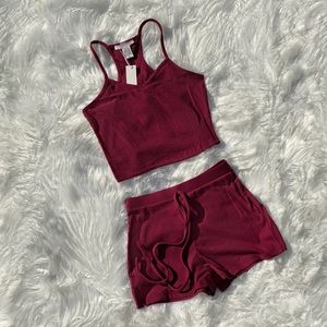 Ribbed Set in Burgundy